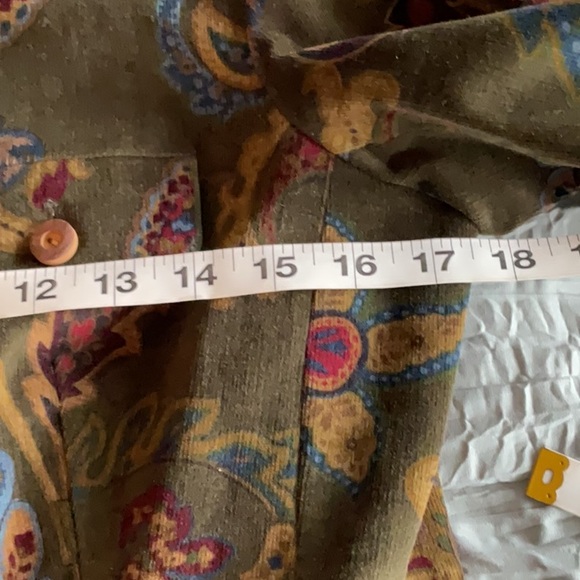 J. McLaughlin Olive Paisley Corduroy Jacket - Picture 8 of 12